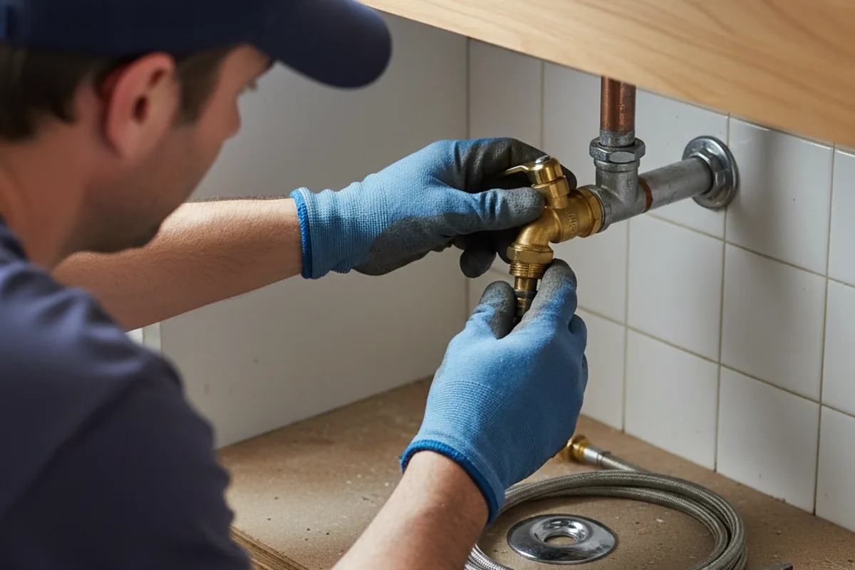 Shutoff valve and fitting work during Burst Pipe Repair in Oregon